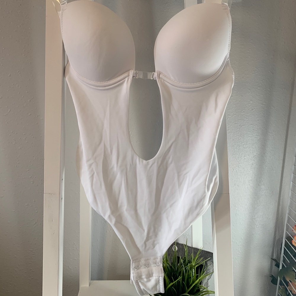 Backless Bodysuit U Plunge Seamless Thong